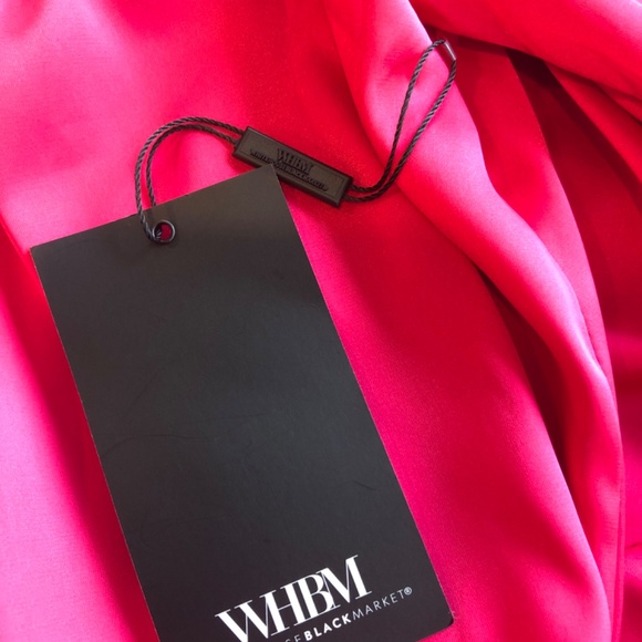 WHBM Long Sleeve Satin Wrap Mini Dress size 4 - Picture 7 of 12